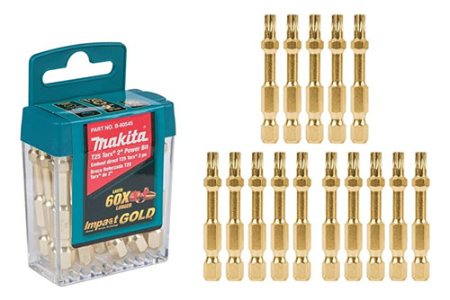 Makita B- Impact Gold T25 Torx 2 Power Bit, 15/pk