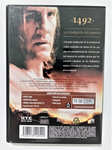 1492 La Conquista Del Paraiso Dvd Cristobal Colon America (Usado)