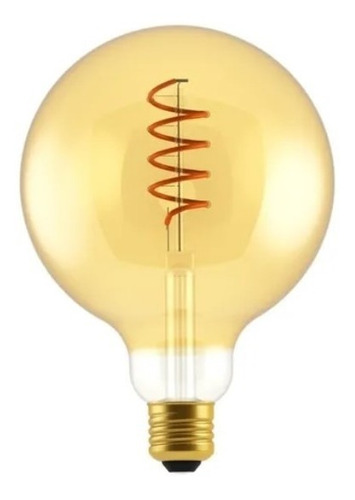 Lampara Globo Vintage Filamento Led Gold Ámbar 5w E27 125mm Color de la luz Blanco cálido