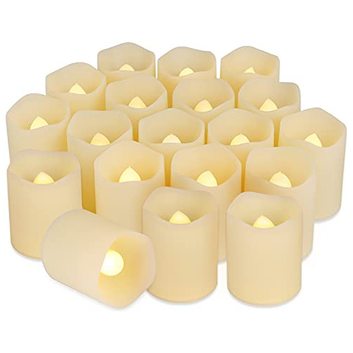 Velas Sin Llama Luces Led Color Blanco Calido 12 Piezas