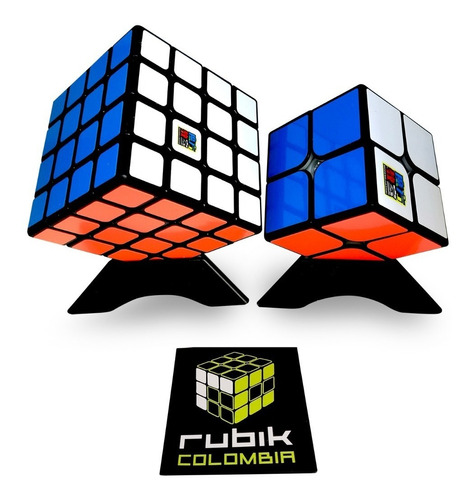 Pack Rubik Colombia Moyu Meilong Cubos 2x2 + 4x4 + 2 Bases