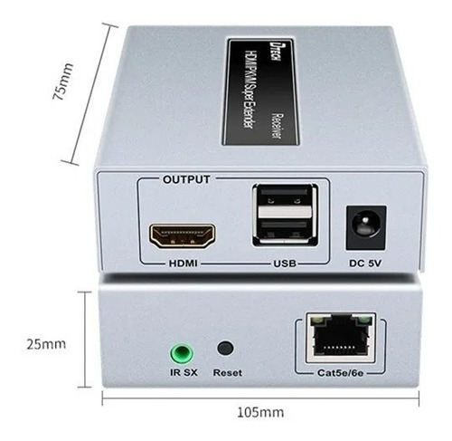 Kvm Extender Hdmi + Usb Teclado Y Mouse Hasta 150 Metros 