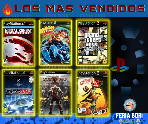 Juegos Ps2 A Pedido, Todos Los Títulos! Pack X 5 Unidades