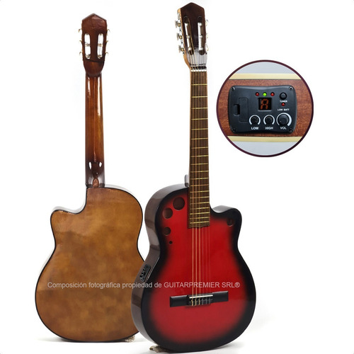 Imagen 1 de 10 de Guitarra Electroacustica Media Caja Cuerdas Nylon Eq Fishman
