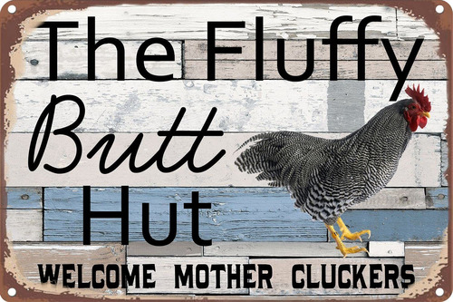 Souleak Placa Metal Texto Ingl  The Fluffy Butt Hut  Diseño