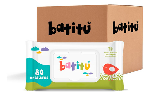 Caja De Toallitas Húmedas De Bambú, Batitú, 12 Paquetes