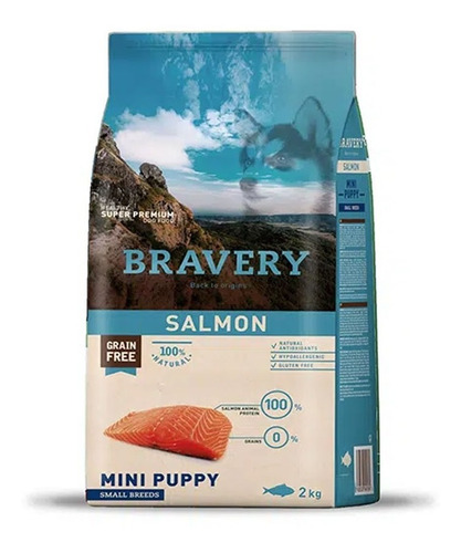 Alimento Para Perros Raza Pequeña Puppy Bravery Salmón 2kg