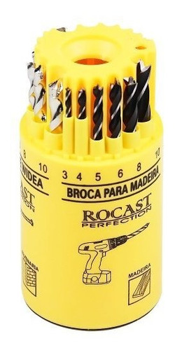 Kit Jogo De Brocas Combinado Hss-madeira-widea Com 18 Peças