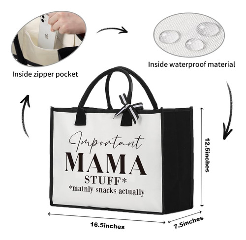 Bolsa Reutilizable De Lona Para Regalo A Mamá
