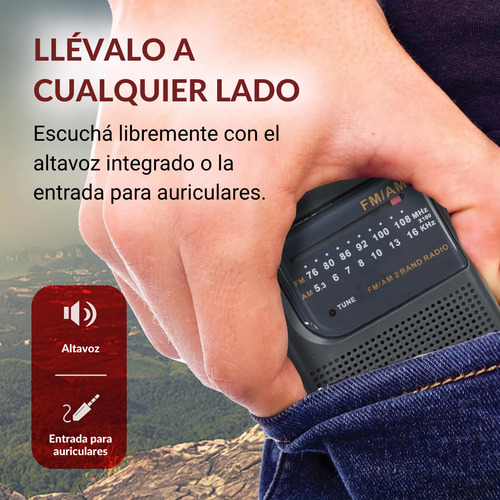 Radio Portátil Am / Fm Analógica Supersonic Sc1105bk A Pilas Y Electrica 2 Bandas Con Parlante Entrada Aux Antena Y Sintonización Led - Negro