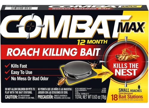 Combat Max Mata Cucarachas Alemana 18 Trampas Protección 12m