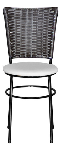 Conjunto 2 Cadeiras Para Mesa Aço Preta Hawai Fita Marrom