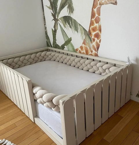 Montessori Cama Individual Infantil De Madera Solida De Pino