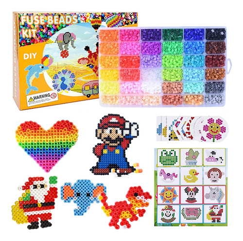 Juego Hama Beads De Cuentas De Fusible 5mm Diy Kit 10600 Pcs