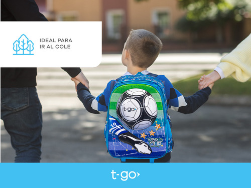 Mochila Carrito Diseño 3d Para Nene T-go Base Reforzada Color Azul Diseño de la tela Estampado
