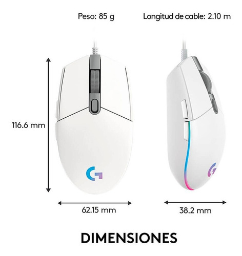 Imagen 6 de 8 de Mouse gamer de juego Logitech G Series Lightsync G203 lila