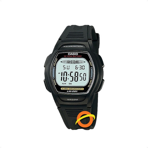 Reloj Casio Digital Lw-201 Sumergible Wr50 Pila 10 Años