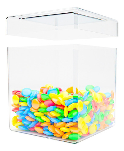 Cubo Caja Plástico Dulcero Recuerdo Regalo 8x8cm 10 Pz.