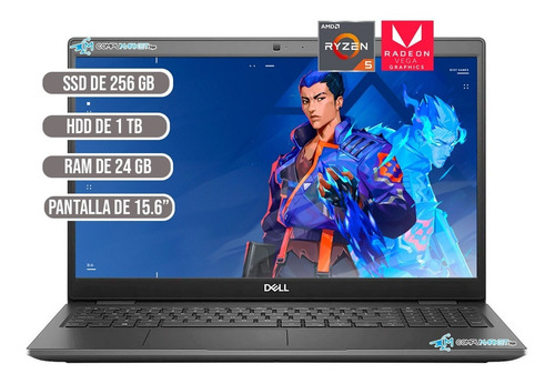 Imagen 1 de 7 de Portátil Dell Amd Ryzen 5 3450u Ssd 256gb+hdd 1tb Ram 24gb
