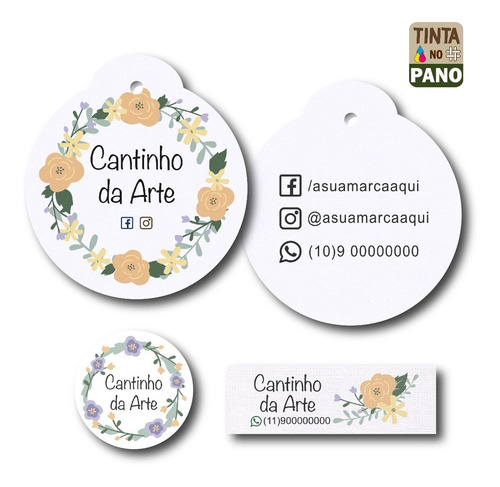 160 Etiquetas Tecido + 160 Tags Fotográficas + 160 Adesivos