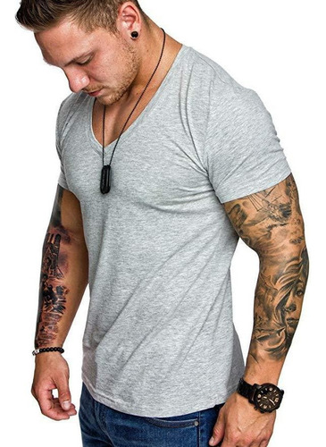 Camisetas Hombre Cuello V Profundo Muscle Fit