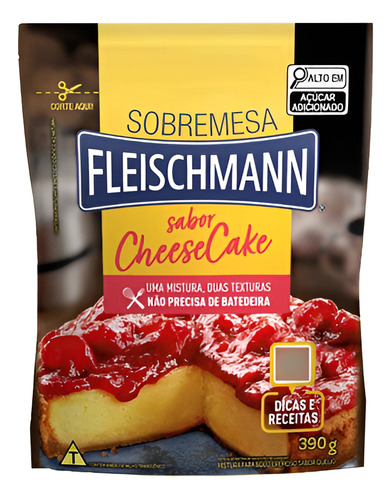 Mistura Para Bolo Fleischmann Cheesecake 390gr - Kit Com 3