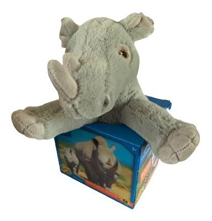 Set Peluche Y Rompecabezas 3d Rhinoceros Discovery 48 Piezas