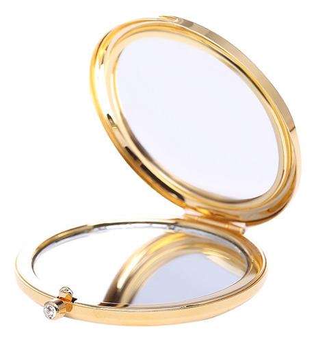 Lindo Espejo De Bolsillo Plegable Para Mujer, Redondo, Compa