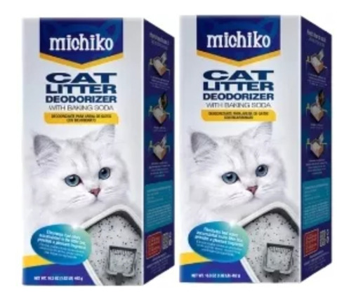 Michiko X2 Cat Litter Deodorizante Para Arena 16 Oz Quitaolo