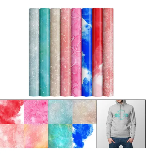 8 Rollos De Vinilo De Mármol Holográfico Rollos De