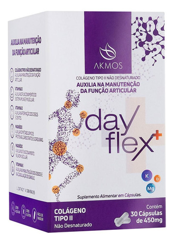 Dayflex Colágeno Tipo 2 Suplemento Vitamina D E K Akmos