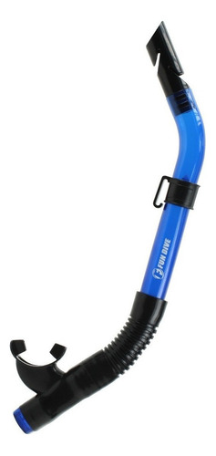 Respirador Tubo Snorkel Válvula Preto Tran Mergulho Fun Dive Cor Preto/azul