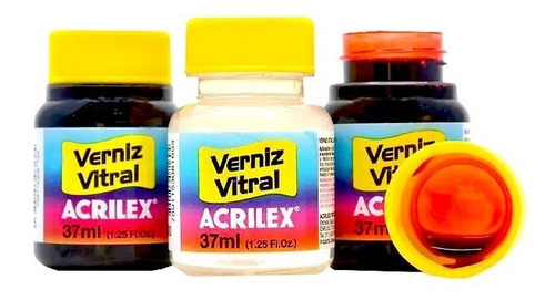 3x Verniz Vitral 37ml Acrilex - Escolha Sua Cor