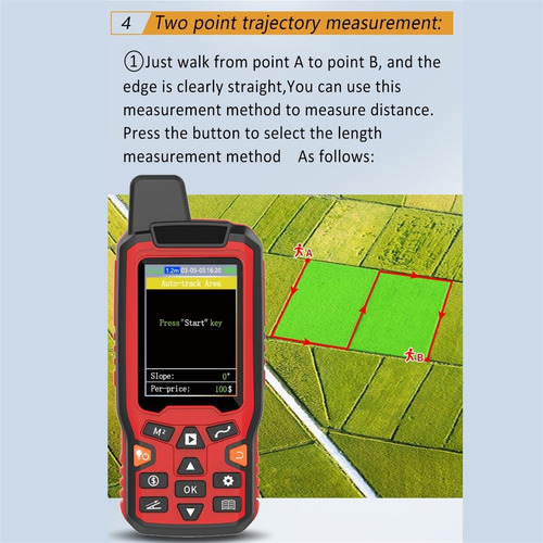 Gps De Mano Track Land Area Meter Con Pantalla De 2.4inch