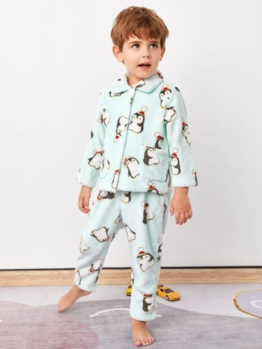 Conjunto Pijama Niño Pingüinos Gorro Shein