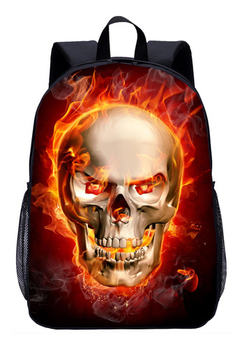Mochila Escolar Amazon Hot Sale Con Estampado De Calaveras,
