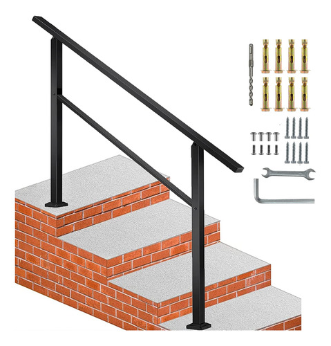 Metty Metal Pasamanos Para Escalones Al Aire Libre, Pasamano