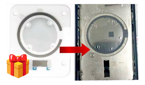 Tapa Trasera Para Iphone 14 Pro Max Aro Grande + Imanes Gris