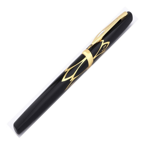 Imagen 5 de 5 de Pluma Fuente Marca Hero Modelo 3019 Negra Con Vivos Dorados