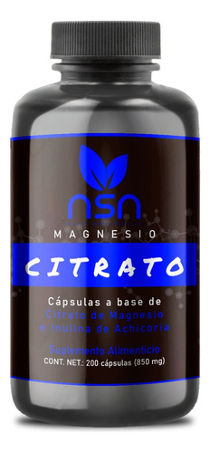 Nsn Citrato Magnesio | Con Inulina Agave | 850 Mg |  66 Dias