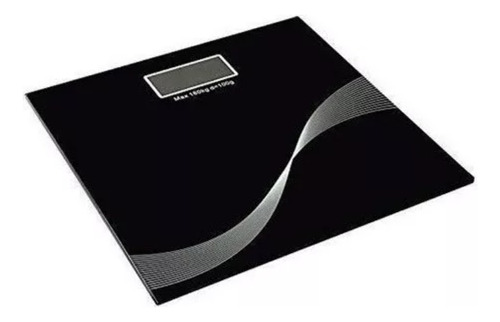 Pesa Digital Baño 180kg Cuadrada Vidrio Templado Color Negro
