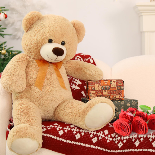 Oso De Peluche Gigante Morismos De 90 Cm, Color Marrón Claro