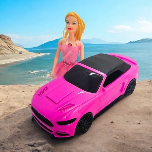 Carrinho Rosa Conversível Boneca Brinquedo Infantil Menina