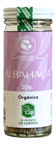 Albahaca Orgánica 20g Huerto De Carmen 100% Natural