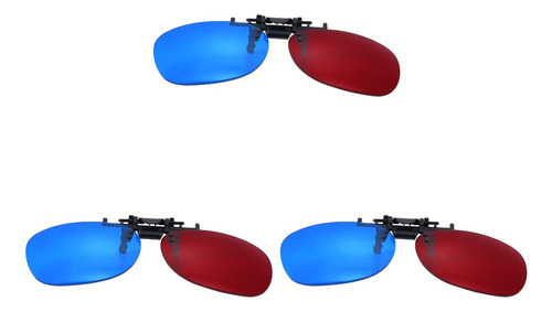Milisten Marco De Gafas 3d Con Clip En 3d, Color Rojo, Azul,