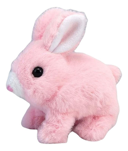 Estatueta Elétrica De Brinquedo De Pelúcia Pulando Rosa