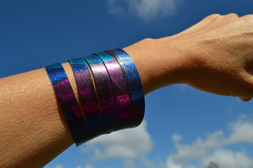 Brazalete Azul, Turquesa Y Fucsia, Diseño