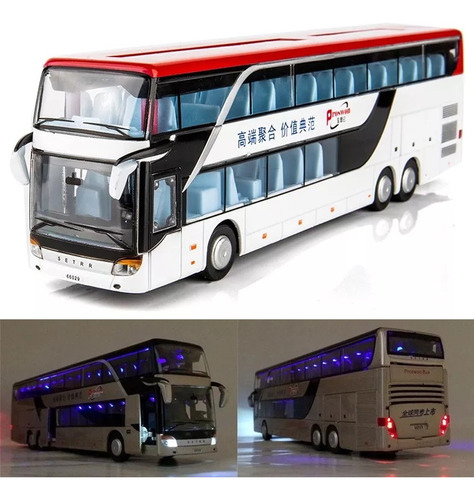 Modelo Eléctrico De Autobús De Juguete De Dos Pisos Con Luz