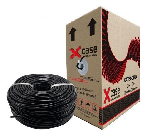 100m Cable U/ftp Cat6a Blindado Doble Forro Exterior 500mhz