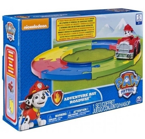 Paw Patrol Pista Adventure Bay Con Vehiculo Marshall Origina